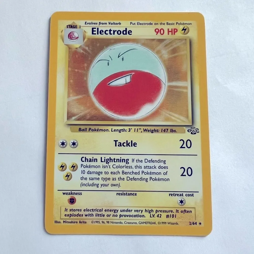Vintage Pokemon Halo Electrode #2/64 Gamefreak 1999 Wizards Card